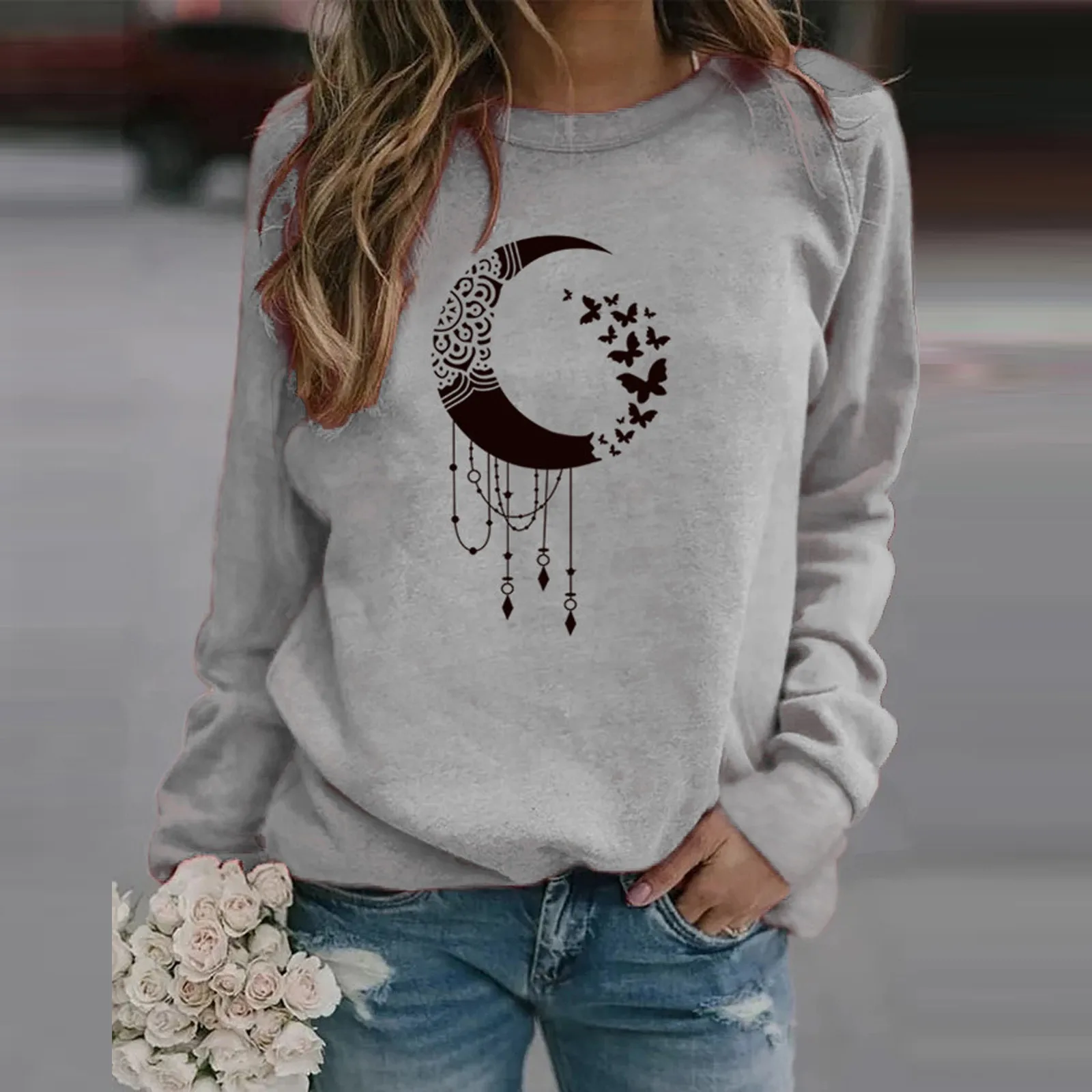 Blusa Popular Blouse Womens Casual Tops With Appliques Printed O--neck Sweatshirt Tee Sweater Chandail Pusero
Blusa Popular Blouse Womens Casual Tops With Appliques Printed O--neck Sweatshirt Tee Sweater Chandail Pusero