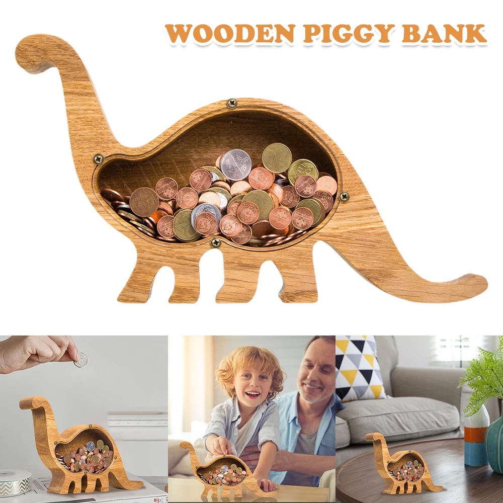 Wooden dinosaur Piggy Bank Eco-friendly Large Enough Burly Personalized Meaningful Piggy Bank for Kids Treasure Case Gift
Wooden dinosaur Piggy Bank Eco-friendly Large Enough Burly Personalized Meaningful Piggy Bank for Kids Treasure Case Gift