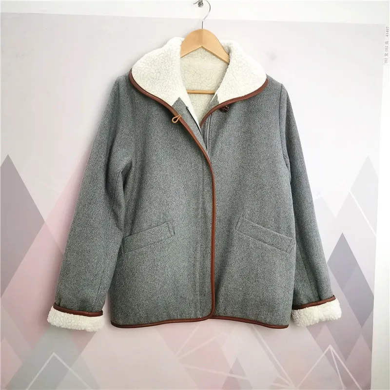 2020 Autumn And Winter New Fashion Lamb Fur Lapel Long Sleeved Women's Jacket Cotton Padded Straight Jacket Two Color C064
2020 Autumn And Winter New Fashion Lamb Fur Lapel Long Sleeved Women's Jacket Cotton Padded Straight Jacket Two Color C064