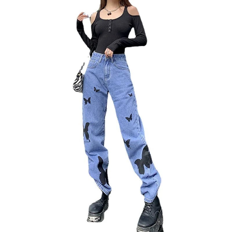 InsGoth Harajuku Butterfly Print Jeans Goth Aesthetic High Waist Pants Streetwear Grunge Chic Oversized Women Denims Pants
InsGoth Harajuku Butterfly Print Jeans Goth Aesthetic High Waist Pants Streetwear Grunge Chic Oversized Women Denims Pants