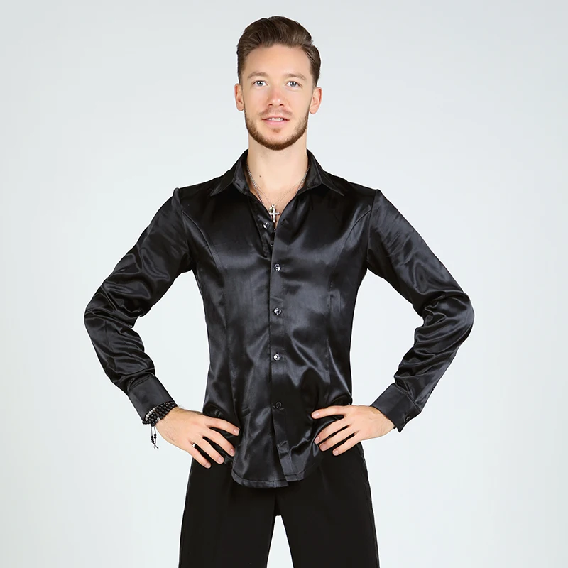 2020 New Professional Latin Dance Tops Adult Men'S Long Sleeve Shirt Standard Ballroom Waltz Competition Clothes DL5220 |