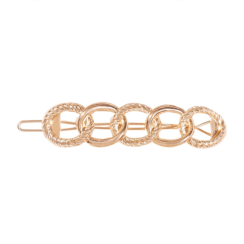 Fashion Hollow Hair Clips For Women Elegant Chain Metal Hairpins Gold Geometric Alloy Hairgrip Lady Barrette Hair Accessories
Fashion Hollow Hair Clips For Women Elegant Chain Metal Hairpins Gold Geometric Alloy Hairgrip Lady Barrette Hair Accessories