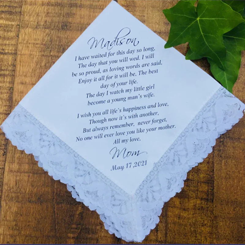 

Свадебные носовые накидки на заказ, Свадебный носовой платок, подарок для мамы и дочери, Подарочный носовой платок с принтом, подарок для матери и дочери