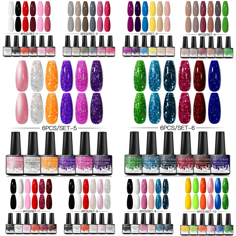MEET ACROSS UV Gel Nail Polish Set 6Pcs Glitter Yellow Color Gel Varnish Kit Soak Off Manicures Kit Set for DIY Nail Art Design
MEET ACROSS UV Gel Nail Polish Set 6Pcs Glitter Yellow Color Gel Varnish Kit Soak Off Manicures Kit Set for DIY Nail Art Design