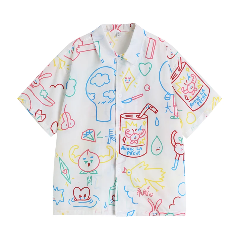 ZCSMLL Graffiti Couple Style Korean Loose Short-sleeved Shirt Women Summer Fashion Wild Korean Fashion Female Shirt Tide
ZCSMLL Graffiti Couple Style Korean Loose Short-sleeved Shirt Women Summer Fashion Wild Korean Fashion Female Shirt Tide