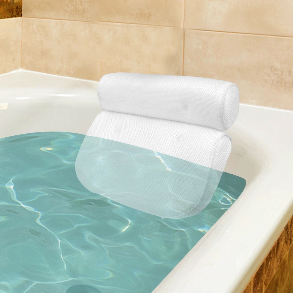 Spa Bath Pillow with Suction Cups 3D Mesh Bathtub Head Rest Pillow Breathable for Neck and Back Support Bathroom Supply
Spa Bath Pillow with Suction Cups 3D Mesh Bathtub Head Rest Pillow Breathable for Neck and Back Support Bathroom Supply
