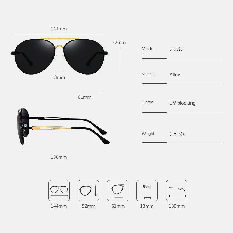 Classic Sunglasses Polarized Men's Driving Glasses Black Pilot Sunglasses Brand Designer Male Retro Sun Glasses For Men / Women
Classic Sunglasses Polarized Men's Driving Glasses Black Pilot Sunglasses Brand Designer Male Retro Sun Glasses For Men / Women
