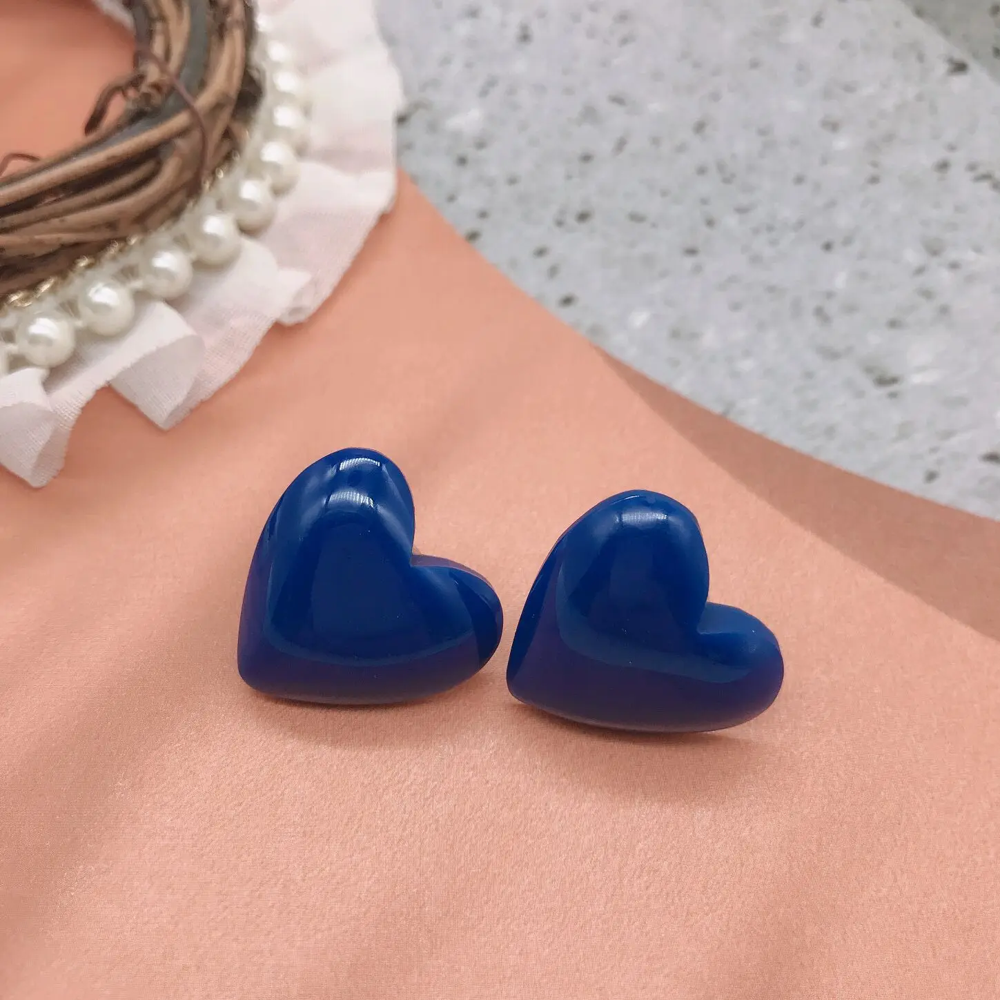 Navy Blue Orange Translucent Yellow Resin Earrings Stud Simple Lovely Heart Accessories Brincos
Navy Blue Orange Translucent Yellow Resin Earrings Stud Simple Lovely Heart Accessories Brincos