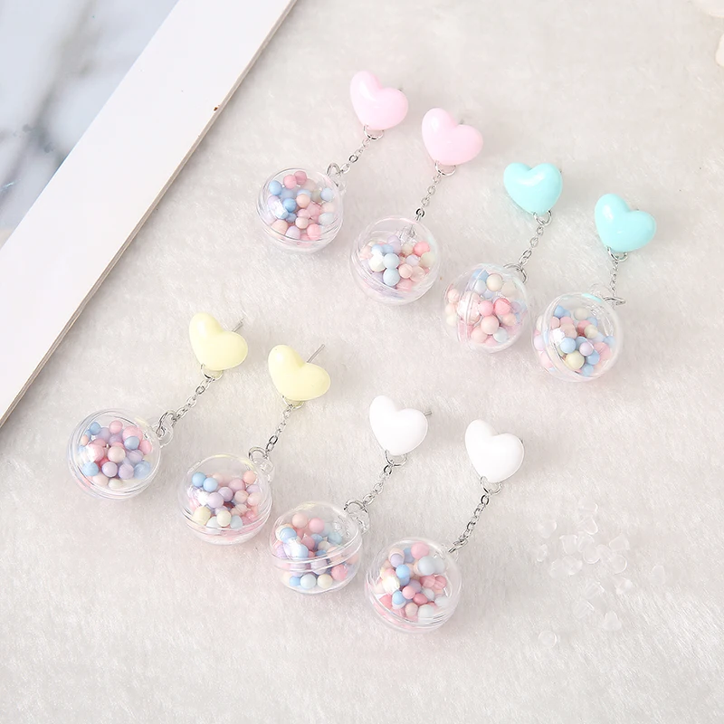 1Pair Cute Stud Earrings Resin Heart with Hollow Out Ball Crafts Fashion Jewelry for Women Children Birthday Gift
1Pair Cute Stud Earrings Resin Heart with Hollow Out Ball Crafts Fashion Jewelry for Women Children Birthday Gift