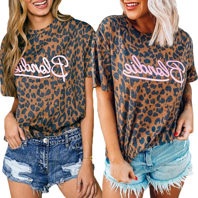 Summer Women T-shirt Leopard Print short-sleeved Casual Tees 100% cotton Tops 2021 Hot Style Ladies Clothes
Summer Women T-shirt Leopard Print short-sleeved Casual Tees 100% cotton Tops 2021 Hot Style Ladies Clothes