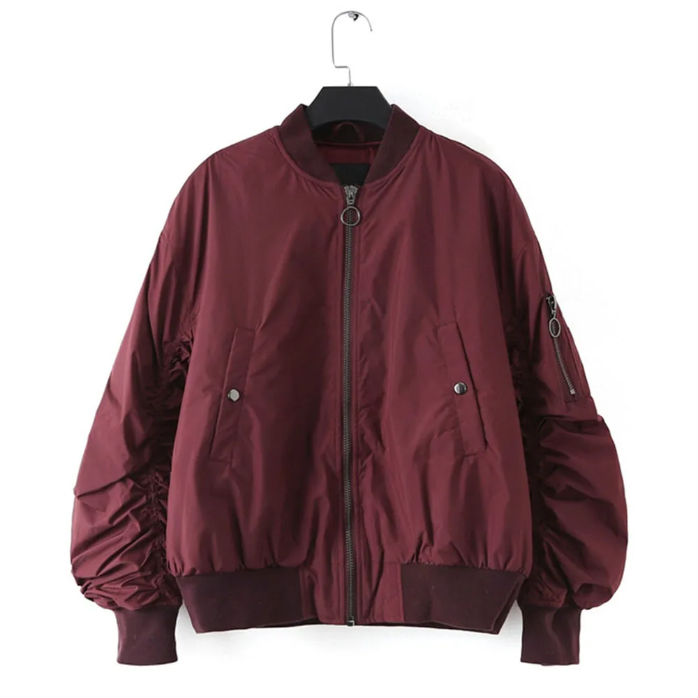 Red Wine Cotton Jacket Women's Baseball uniform Autumn Winter Short Coats Overcoat Long Sleeve Thicken Pilot Bomber Clothing
Red Wine Cotton Jacket Women's Baseball uniform Autumn Winter Short Coats Overcoat Long Sleeve Thicken Pilot Bomber Clothing