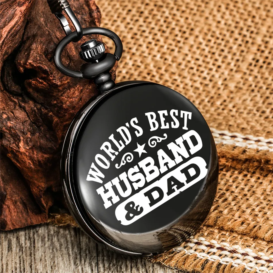 World's Best Husband & Dad Personalized Printed Antique Black Quartz Pocket Watch Birthday Pendant Clock with Pocket Chain
World's Best Husband & Dad Personalized Printed Antique Black Quartz Pocket Watch Birthday Pendant Clock with Pocket Chain
