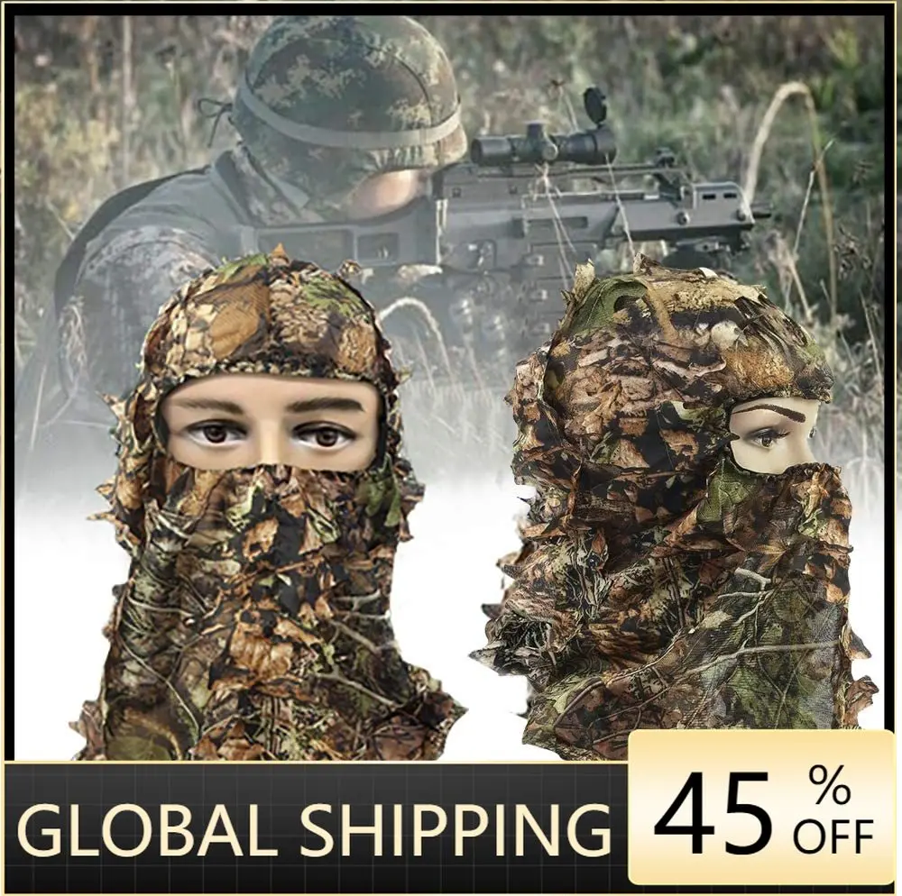 Hunting Mask Camouflage 3D Leaf Ghillie Camo Face Mask Leafy, Full Coverage, Lightweight Breathable Hunting Veil for Men Women
Hunting Mask Camouflage 3D Leaf Ghillie Camo Face Mask Leafy, Full Coverage, Lightweight Breathable Hunting Veil for Men Women