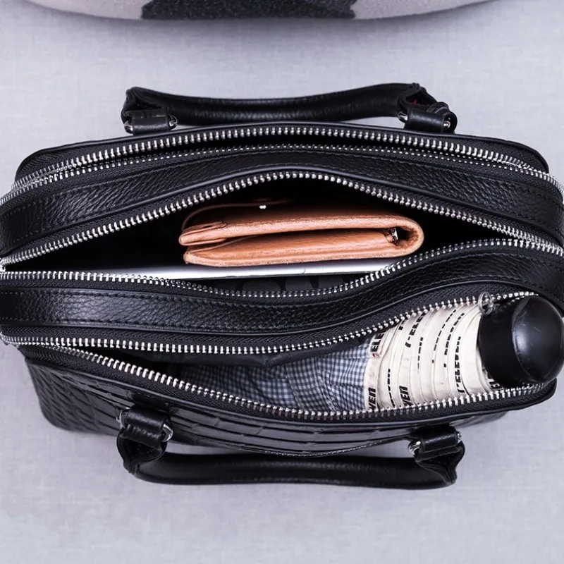 Elegant Women Genuine Leather Handbag Office Luxury Crocodile Pattern Cowhide Shell Tote Female Zipper Multi-Layer Shoulder Bags
Elegant Women Genuine Leather Handbag Office Luxury Crocodile Pattern Cowhide Shell Tote Female Zipper Multi-Layer Shoulder Bags