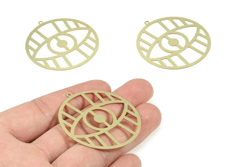 Brass Eye Round Earring Charms - Raw Brass Eye Pendant - Earring Findings - 6Pcs/Lot - 47.64x44.97x0.3mm - JJA4560
Brass Eye Round Earring Charms - Raw Brass Eye Pendant - Earring Findings - 6Pcs/Lot - 47.64x44.97x0.3mm - JJA4560