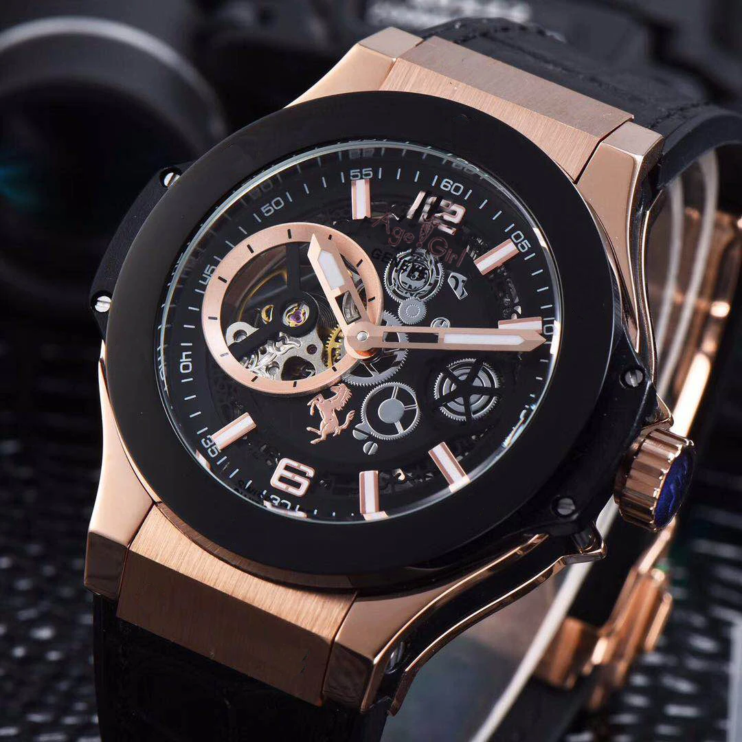 Luxury Brand New Men Rose Gold Automatic Mechanical Sapphire Tourbillions Watches Glass Back See Through Black Leather AAA+
Luxury Brand New Men Rose Gold Automatic Mechanical Sapphire Tourbillions Watches Glass Back See Through Black Leather AAA+