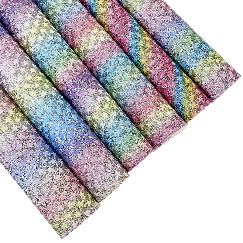Hot Sell Shiny Rainbow Star Synthetic Faux Fine Glitter Leather Fabric for Waist bag Shoulder bag Shoes Purse
Hot Sell Shiny Rainbow Star Synthetic Faux Fine Glitter Leather Fabric for Waist bag Shoulder bag Shoes Purse