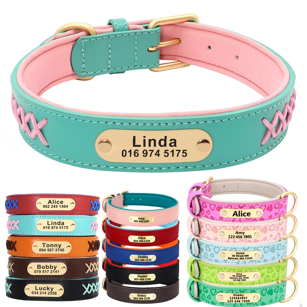 Custom Leather Dog Collar Personalized Pet ID Collar Padded Engraving Crystal Collars Adjustable For Small Medium Large Dogs
Custom Leather Dog Collar Personalized Pet ID Collar Padded Engraving Crystal Collars Adjustable For Small Medium Large Dogs
