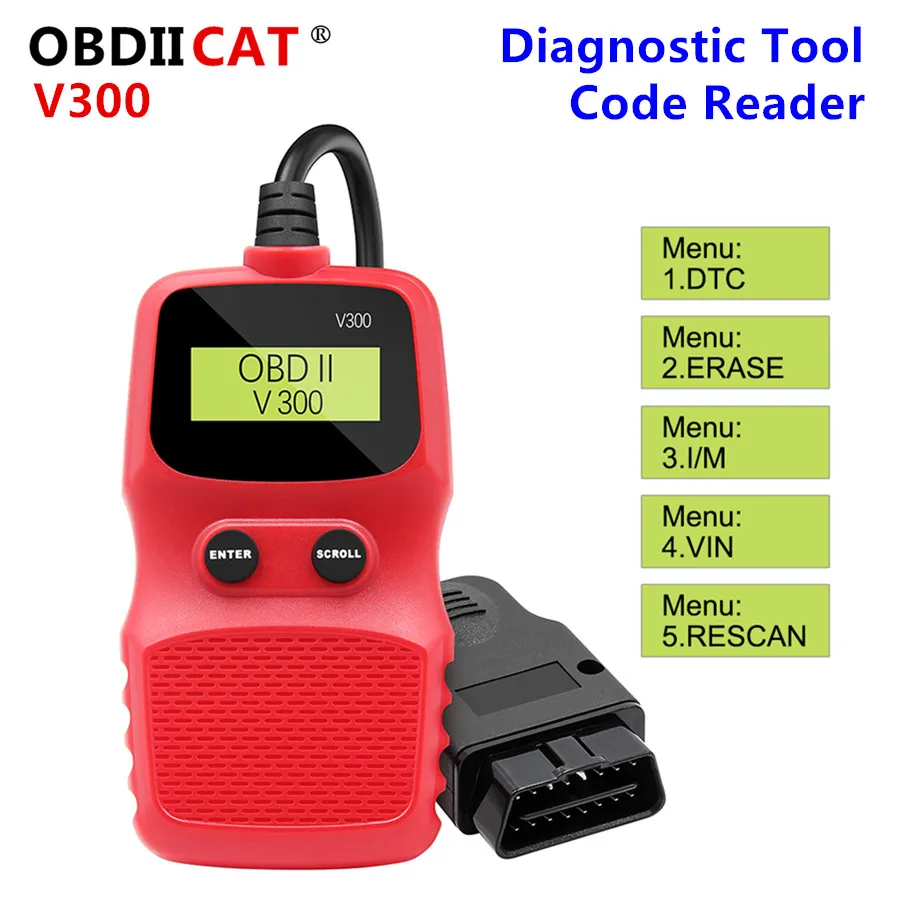 

OBDIICAT V300 Code Readers ELM327 OBD2 OBDII Car Auto Diagnostic Tool Interface Scanner Check Engine Fault Diagnostic Scan Tools