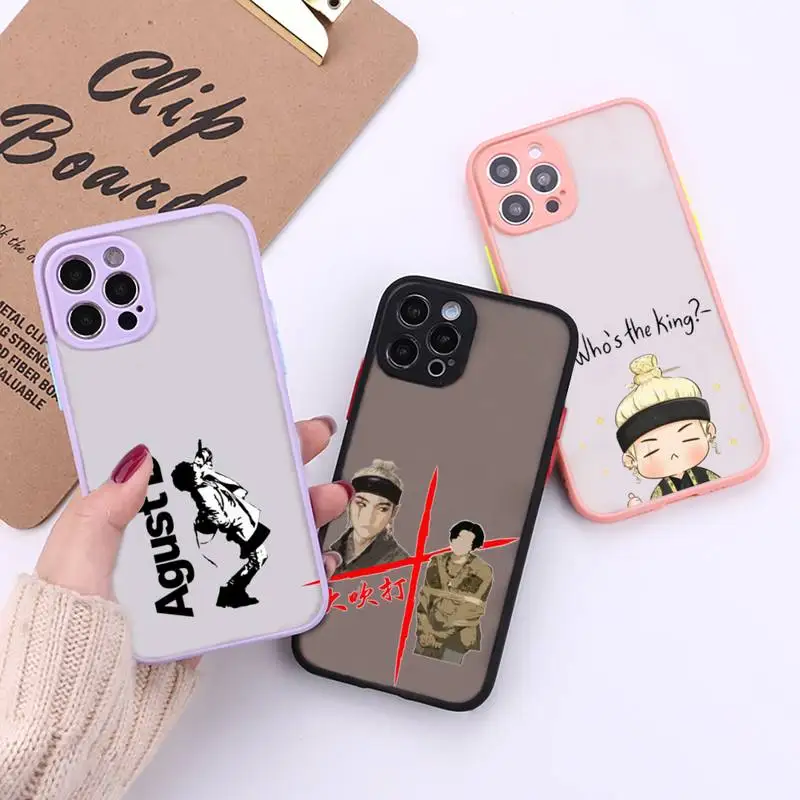 Agust D Phone Case For iPhone 12 11 Mini Pro XR XS Max 7 8 Plus X Matte transparent Back Cover
Agust D Phone Case For iPhone 12 11 Mini Pro XR XS Max 7 8 Plus X Matte transparent Back Cover