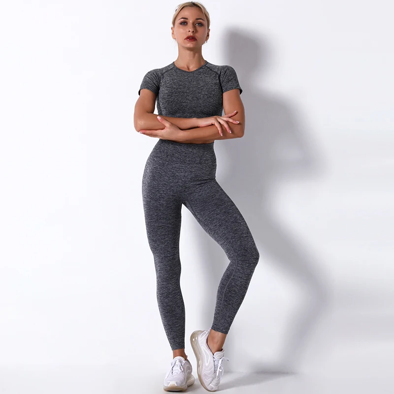 NORMOV Seamless Women Sets Casual Shortsleeve Tops High Waist Push Up Leggings Workout 2 Piece of Sets Fitness Suits Female
NORMOV Seamless Women Sets Casual Shortsleeve Tops High Waist Push Up Leggings Workout 2 Piece of Sets Fitness Suits Female