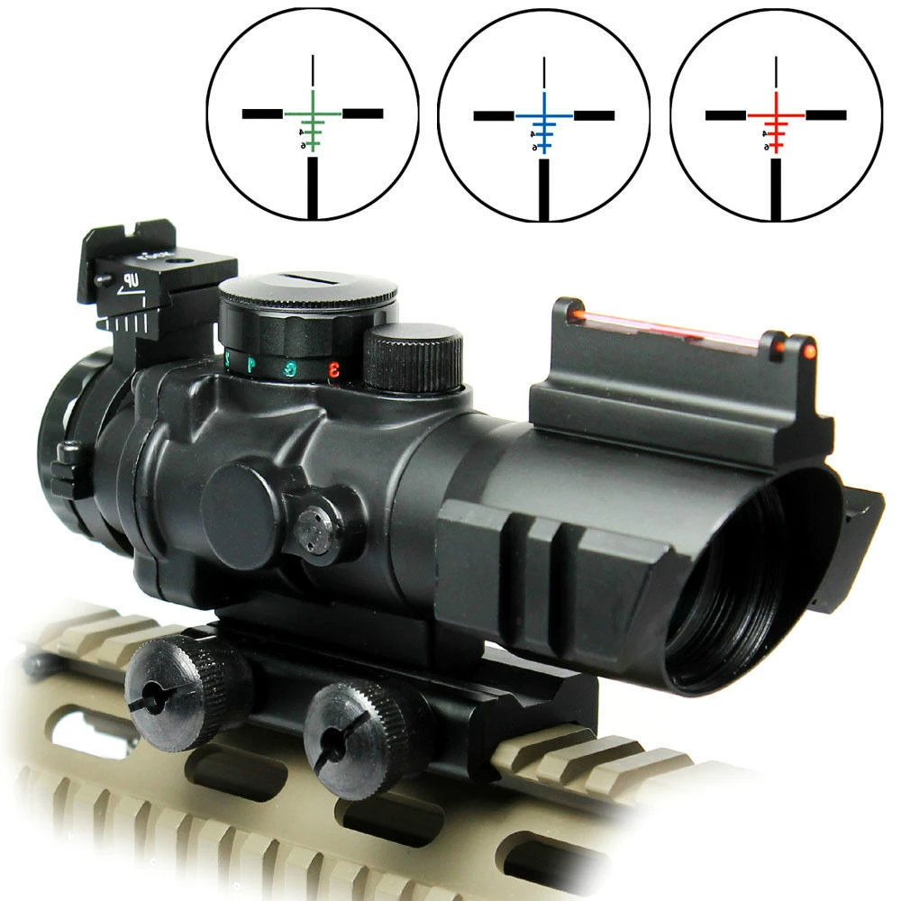 Scope Fiber Illuminated 4x32 Rifle Optic Sight Red Tactical Tri Acog Prismatic hunting riflescope reddot
Scope Fiber Illuminated 4x32 Rifle Optic Sight Red Tactical Tri Acog Prismatic hunting riflescope reddot