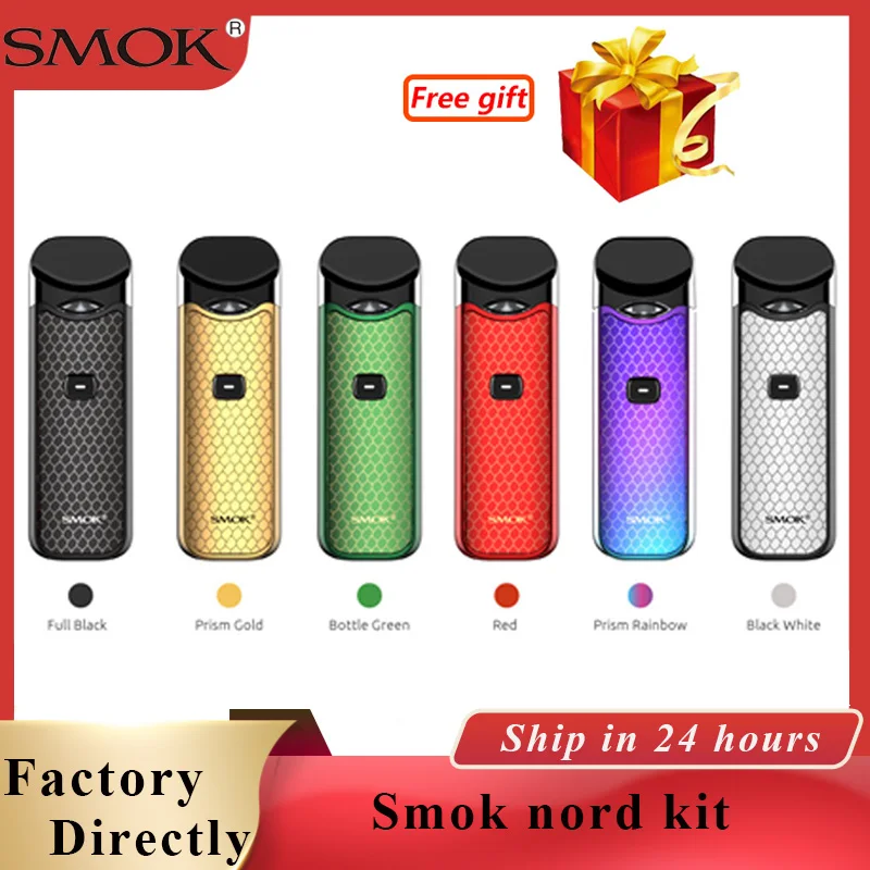 Оригинальная сигарета Smok Nord Pod vape Kit с батареей 1100 мАч 3 мл электронная картридж Vape