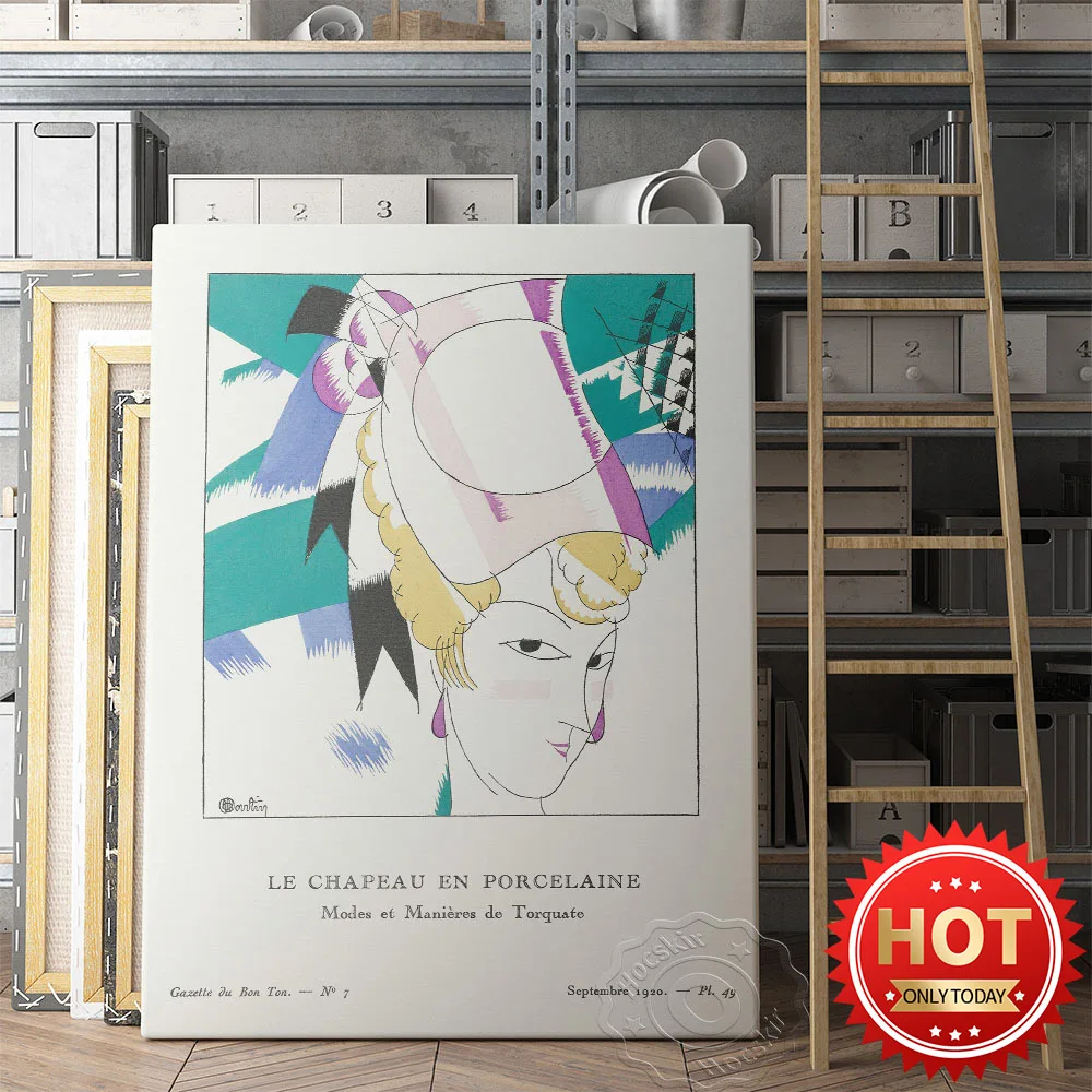 Charles Martin Art Prints, The Porcelain Hat Modes Et Manieres De Torquate Wall Painting, Color Fashion Figure Head Illustration
Charles Martin Art Prints, The Porcelain Hat Modes Et Manieres De Torquate Wall Painting, Color Fashion Figure Head Illustration