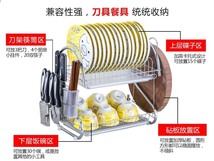 Kitchen Supplies Rack Three-tier Household Dish s Tableware Storage Box Knife s To Put es Drain
Kitchen Supplies Rack Three-tier Household Dish s Tableware Storage Box Knife s To Put es Drain