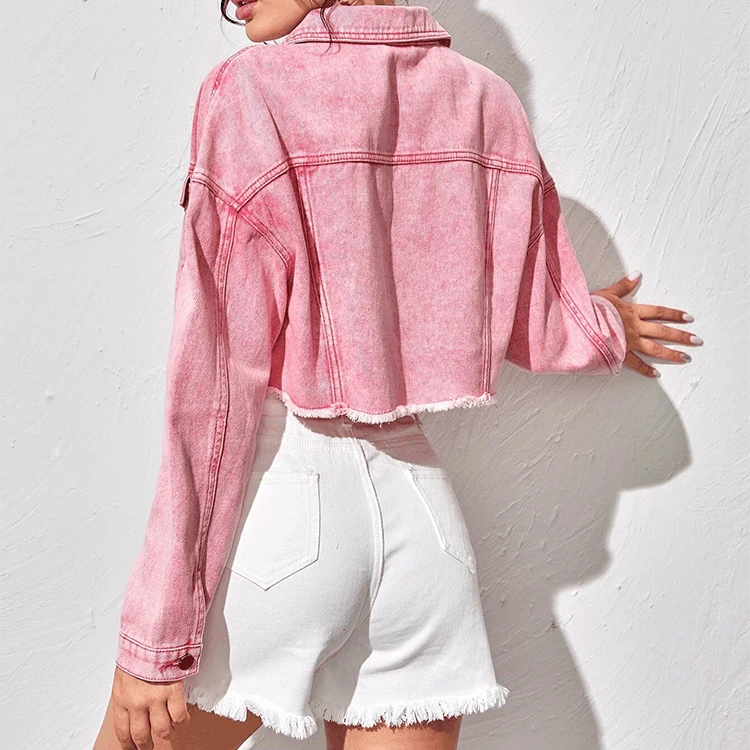 Pink Short Turn-down Collar Full Button Solid Street Style Women Denim Jacket DM001
Pink Short Turn-down Collar Full Button Solid Street Style Women Denim Jacket DM001