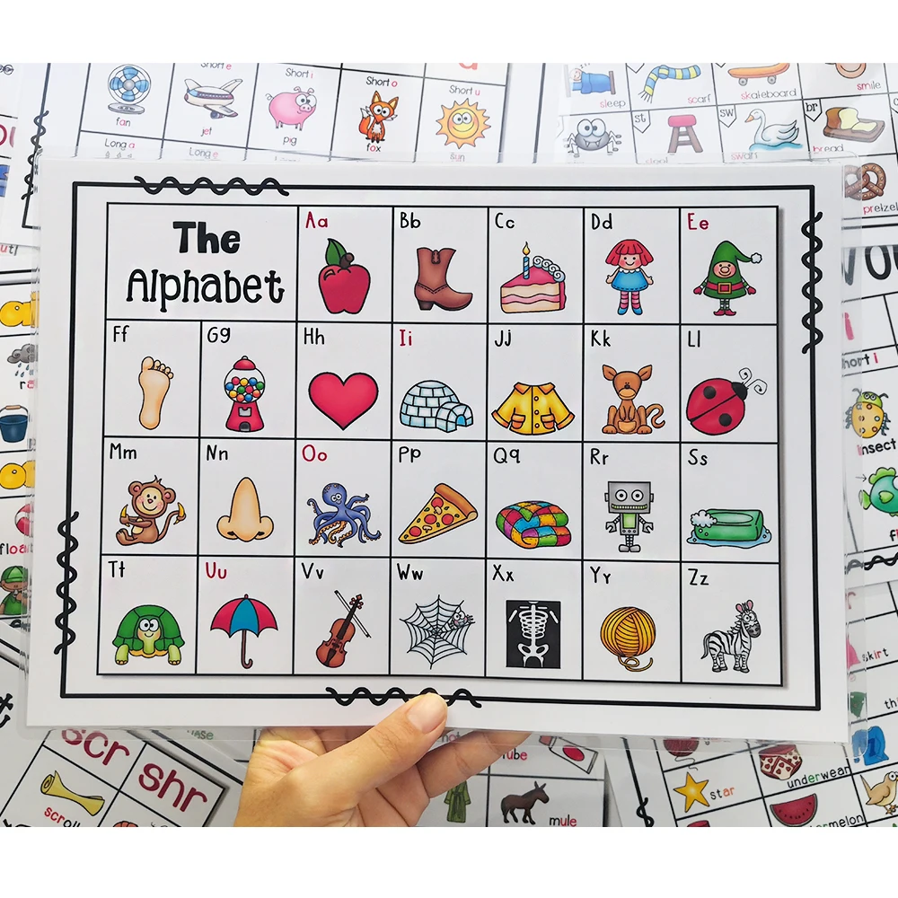 10Pcs/Set Learn English Phonics Children A4 BigCard Kindergarten Early Education Posters Classroom Decoration Wall Stickers
10Pcs/Set Learn English Phonics Children A4 BigCard Kindergarten Early Education Posters Classroom Decoration Wall Stickers