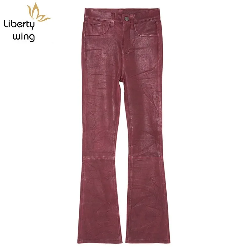 Office Ladies Slim Fit Luxury Sheepskin Real Leather Boot Cut Flare Womens Sexy Stretchy Skinny Push Up Trousers Red Pants
Office Ladies Slim Fit Luxury Sheepskin Real Leather Boot Cut Flare Womens Sexy Stretchy Skinny Push Up Trousers Red Pants