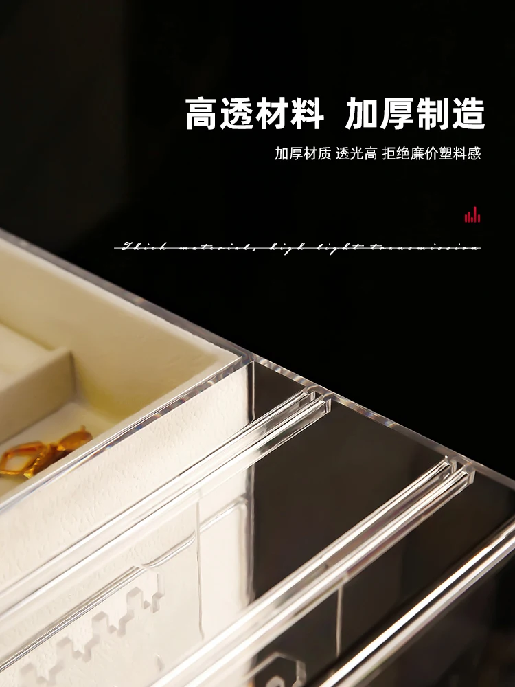 Transparent Jewelry Box Multi-layer Flocking Drawers Women's Earrings Bracelets Jewelry Organizer Stackable 128 Booths Storage
Transparent Jewelry Box Multi-layer Flocking Drawers Women's Earrings Bracelets Jewelry Organizer Stackable 128 Booths Storage