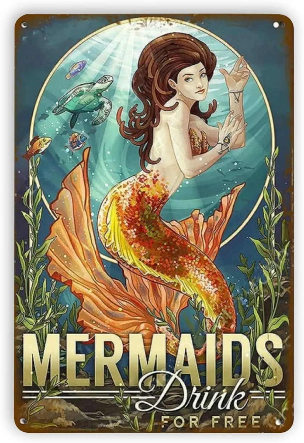 Metal Tin Sign (Mermaids Drink FOR FREE) Premium Indoor Home Bar Wall Decoration Rectangular Poster Metal Plaque 8x12 Inches
Metal Tin Sign (Mermaids Drink FOR FREE) Premium Indoor Home Bar Wall Decoration Rectangular Poster Metal Plaque 8x12 Inches