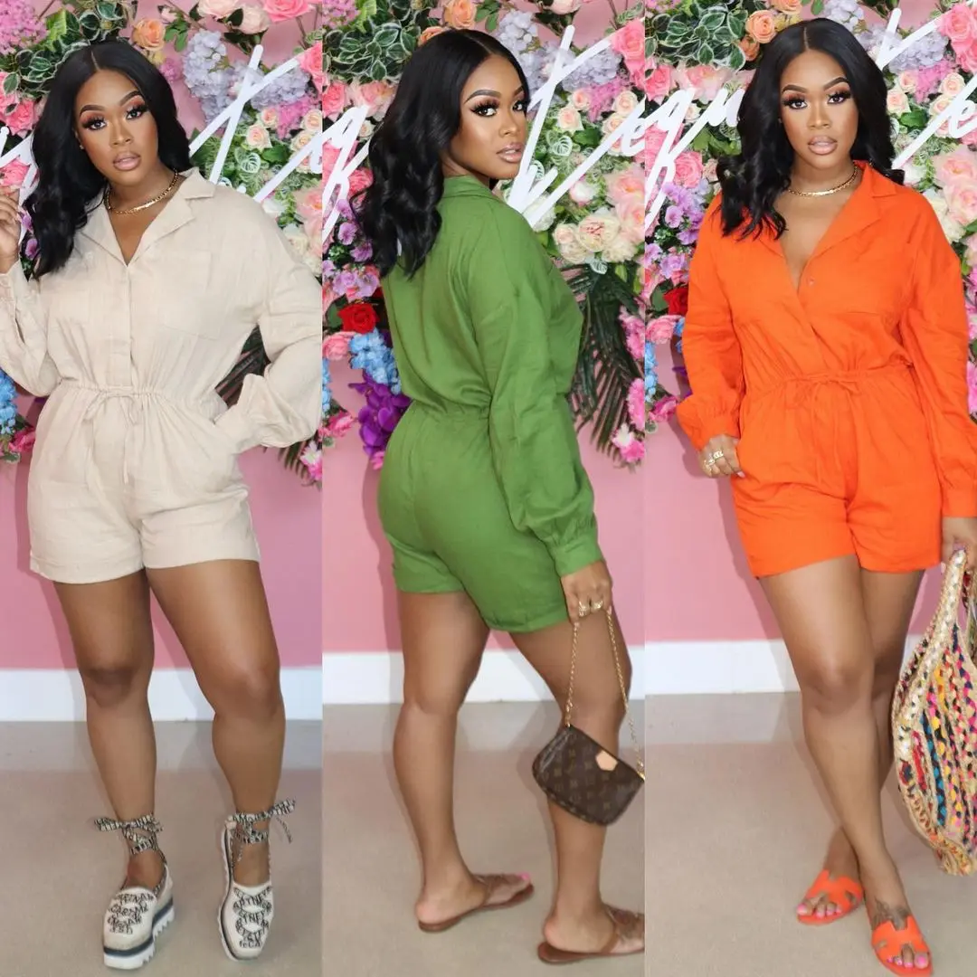 Echoine Long Sleeve Button Shirt Playsuit Pocket Women Casual Streetwear Belt Rompers Party Club Cargo Overalls Outfits Bodysuit
Echoine Long Sleeve Button Shirt Playsuit Pocket Women Casual Streetwear Belt Rompers Party Club Cargo Overalls Outfits Bodysuit