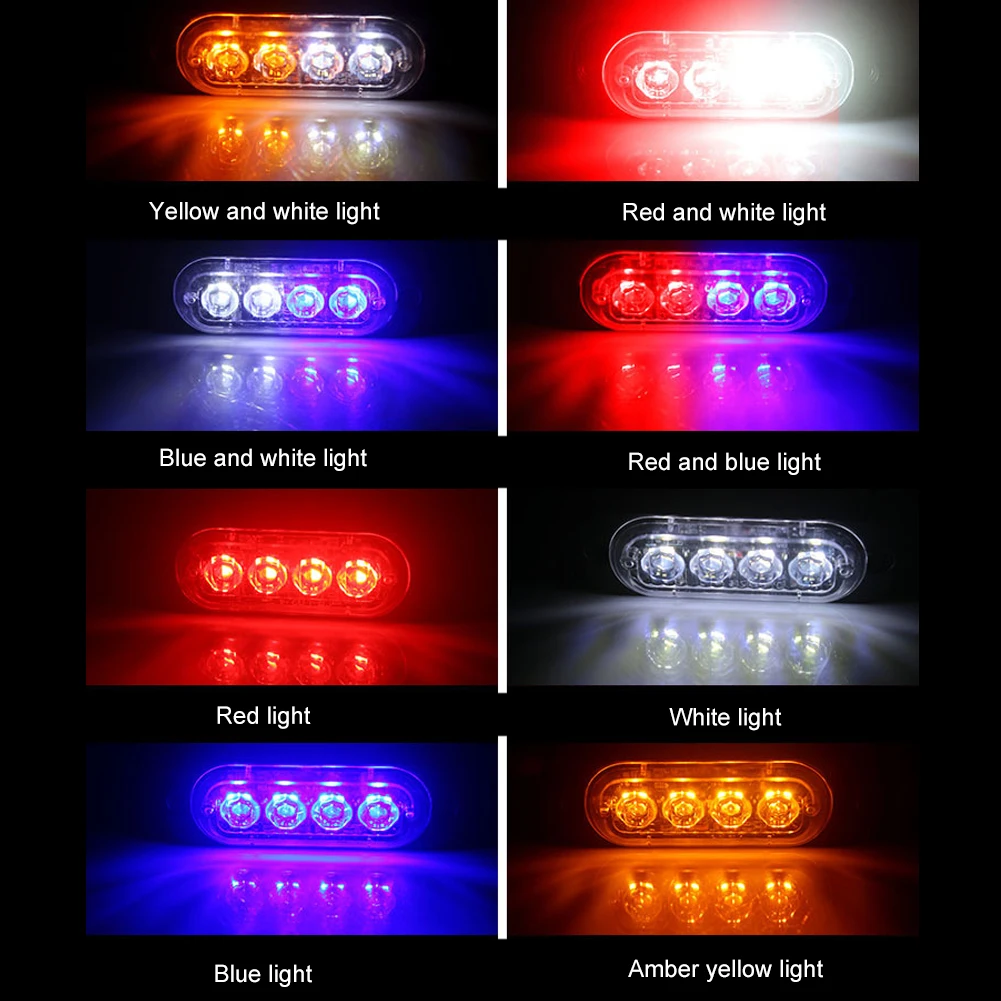 Car LED Strobe Light Ultra Thin 4 Chips Emergency Light Grill Breakdown Auto Flashing For SUV Truck Motorcycle 12-24V Lightbar
Car LED Strobe Light Ultra Thin 4 Chips Emergency Light Grill Breakdown Auto Flashing For SUV Truck Motorcycle 12-24V Lightbar