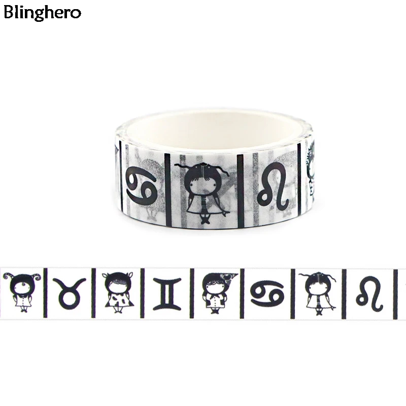Blinghero 15 мм X 5 м 12 созвездий васи лента мультфильм маскирующая крутая клейкая