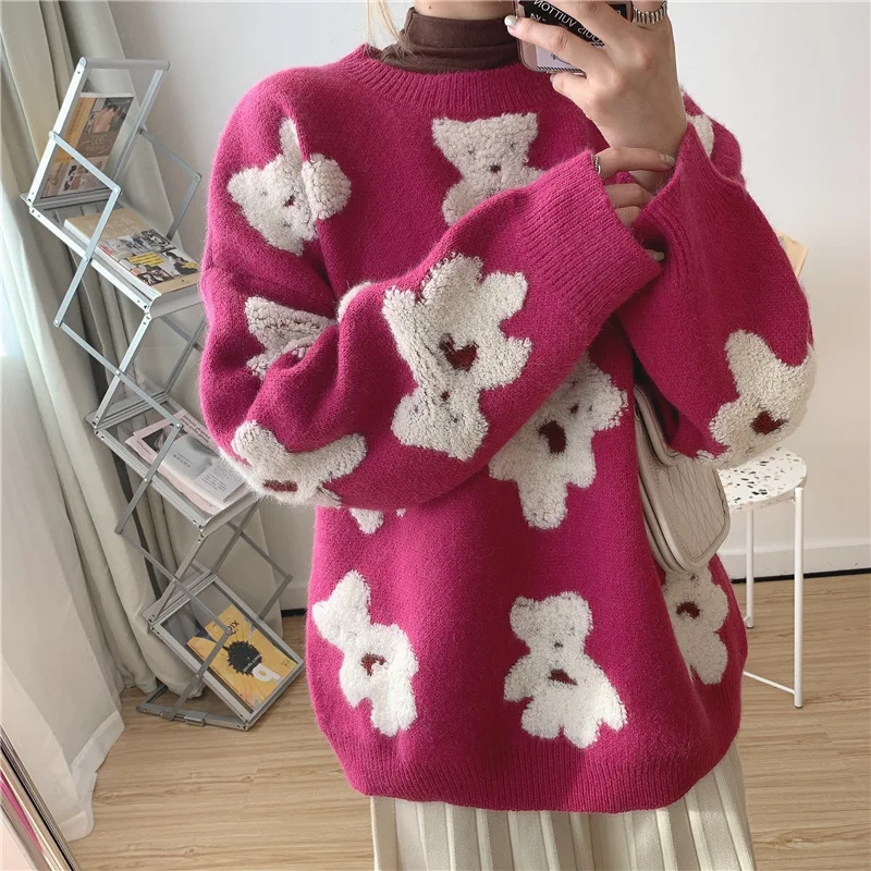 Round Neck Cartoon Jacquard Loose Top For Women Thick Pullover Sweater Autumn And Winter 2021
Round Neck Cartoon Jacquard Loose Top For Women Thick Pullover Sweater Autumn And Winter 2021