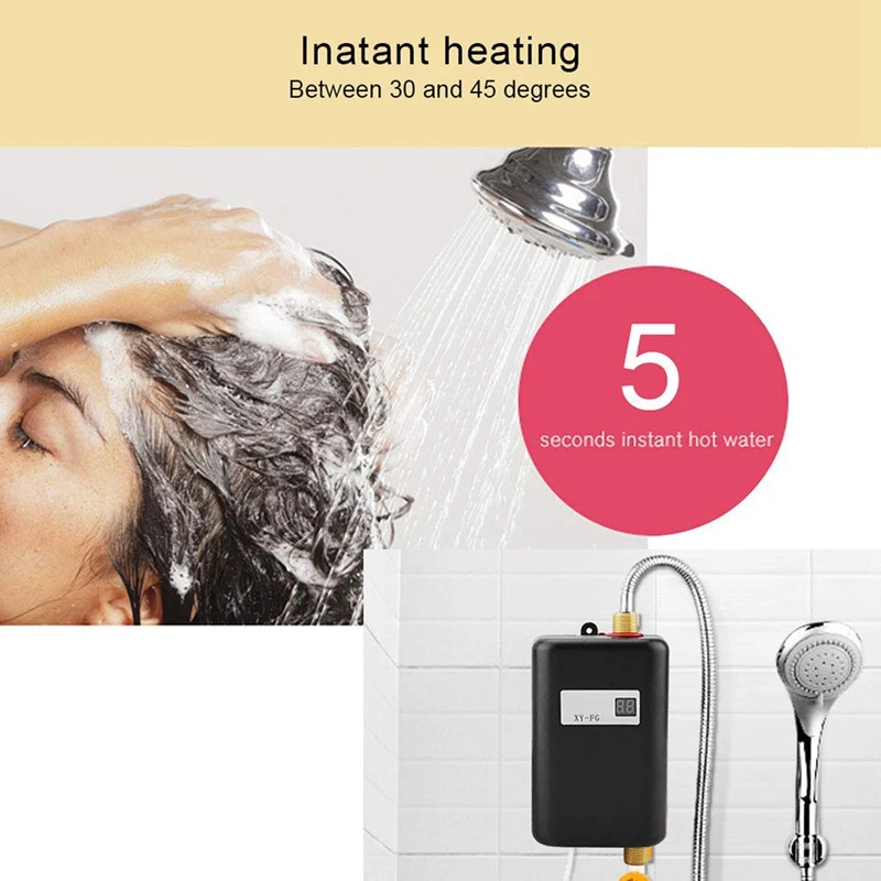 3800W Mini Electric Water Heater Instant Electric Water Heater Instant Electric Water Heating Shower 3 Seconds Hot EU Plug Black
3800W Mini Electric Water Heater Instant Electric Water Heater Instant Electric Water Heating Shower 3 Seconds Hot EU Plug Black