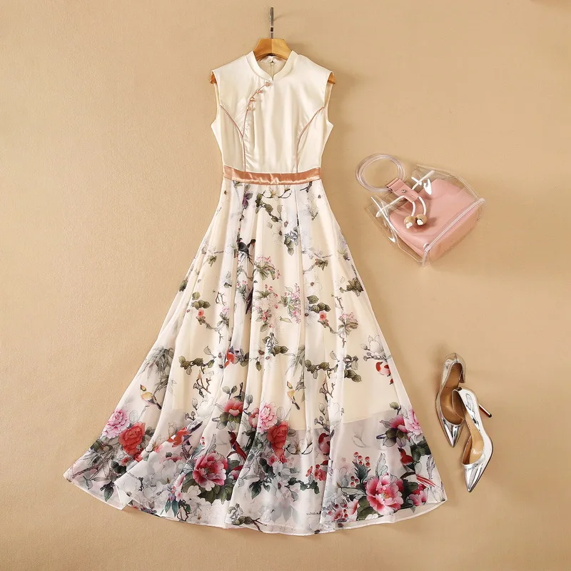 Europe and the United States women's clothing New Summer 2021 Sleeveless collar Fashionable spliced floral print dress
Europe and the United States women's clothing New Summer 2021 Sleeveless collar Fashionable spliced floral print dress