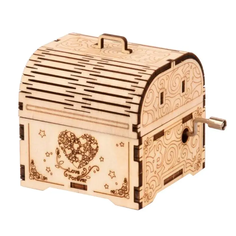 DIY Hand Crank Music Box Model 3D Wooden Puzzle Toy Self Assembly Wood Craft Kit 63HE | Игрушки и хобби