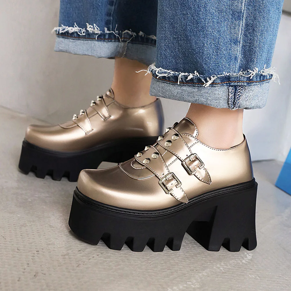New Fashionable Drop Shipping On Sale Shoes Woman Rivet Punk Style Bright PU Buckle Straps slip-on Women Pumps Stylish Shoes
New Fashionable Drop Shipping On Sale Shoes Woman Rivet Punk Style Bright PU Buckle Straps slip-on Women Pumps Stylish Shoes