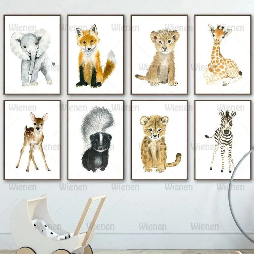 Nursery Elephant Fox Zebra Giraffe Leopard Lion Canvas Painting Wall Art Posters And Prints Wall Pictures Baby Kids Room Decor
Nursery Elephant Fox Zebra Giraffe Leopard Lion Canvas Painting Wall Art Posters And Prints Wall Pictures Baby Kids Room Decor