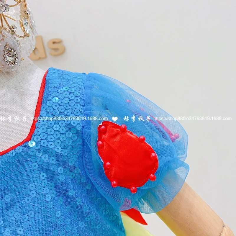 Girls 2021 new snow white dress sweet sequined mesh stitching short-sleeved big bow dress
Girls 2021 new snow white dress sweet sequined mesh stitching short-sleeved big bow dress