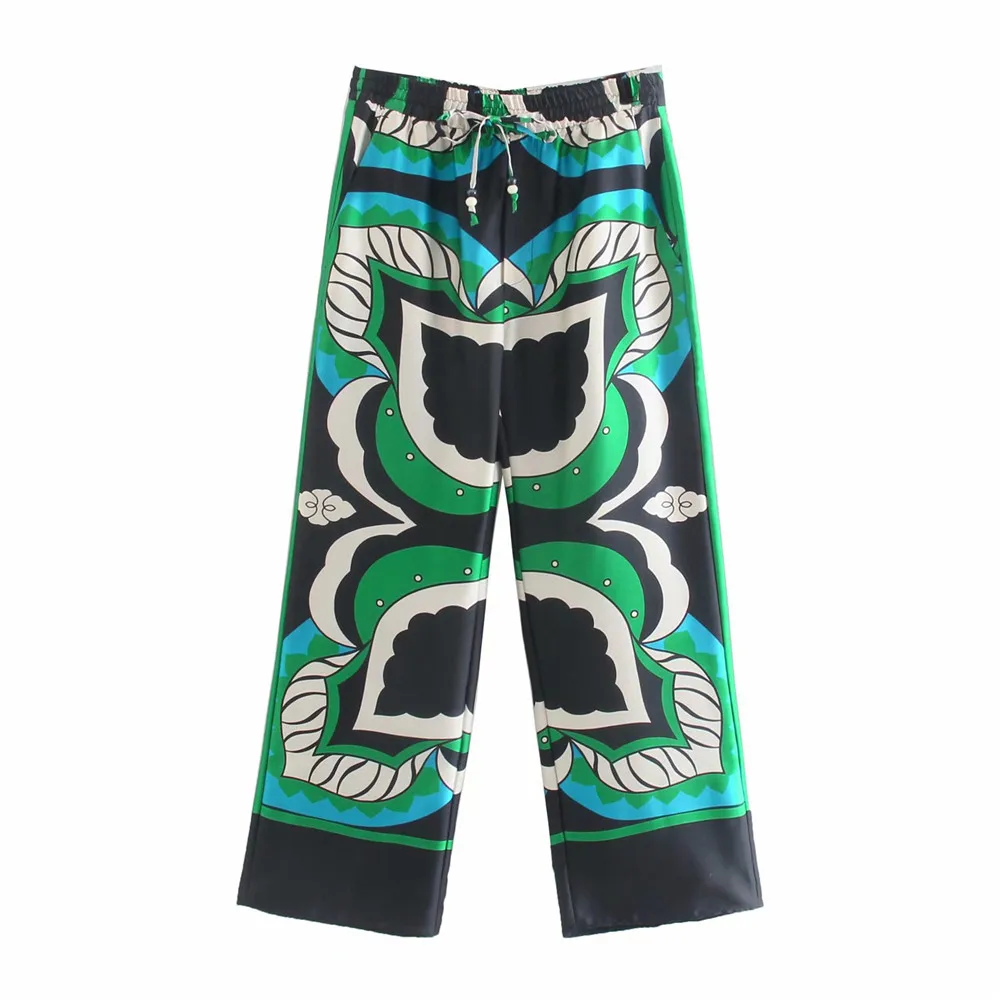 Women Fashion Side Pockets Print Wide Leg Pants Vintage High Elastic Waist Drawstring Ankle Loose Trousers Casual Long Pants
Women Fashion Side Pockets Print Wide Leg Pants Vintage High Elastic Waist Drawstring Ankle Loose Trousers Casual Long Pants