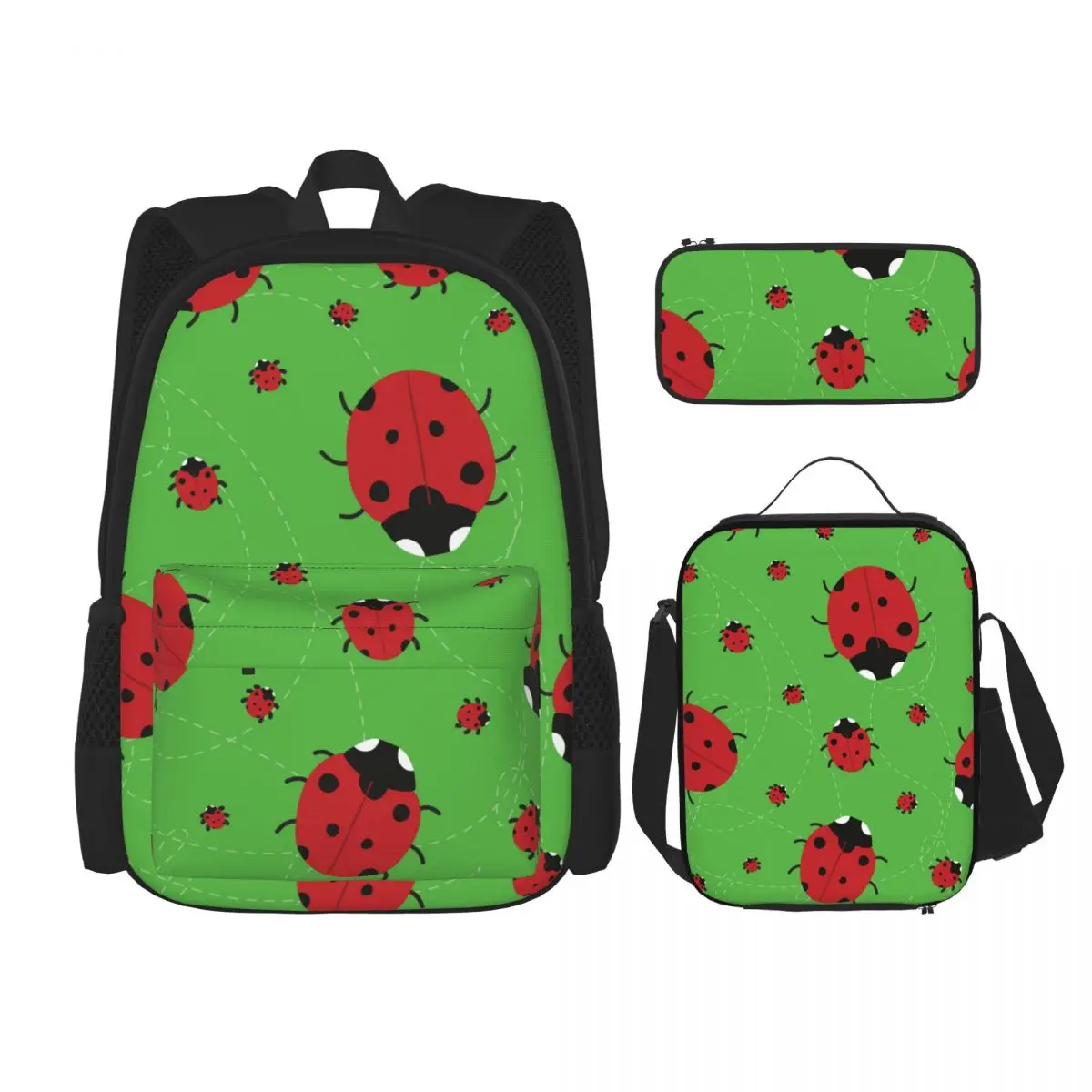 3 Pcs Green With Ladybirds Backpack Unique Prints Knapsack for Teenagers Girls Boys Travel Bagpack Children School Bags
3 Pcs Green With Ladybirds Backpack Unique Prints Knapsack for Teenagers Girls Boys Travel Bagpack Children School Bags