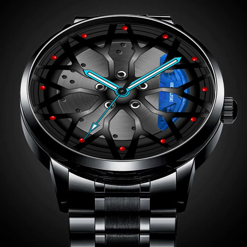 Fashion Car Wheel Mens Watches Luxury Men Sport Stainless Steel Wheel Hub Quartz Watch Creative Luminous Clock relogio masculino
Fashion Car Wheel Mens Watches Luxury Men Sport Stainless Steel Wheel Hub Quartz Watch Creative Luminous Clock relogio masculino