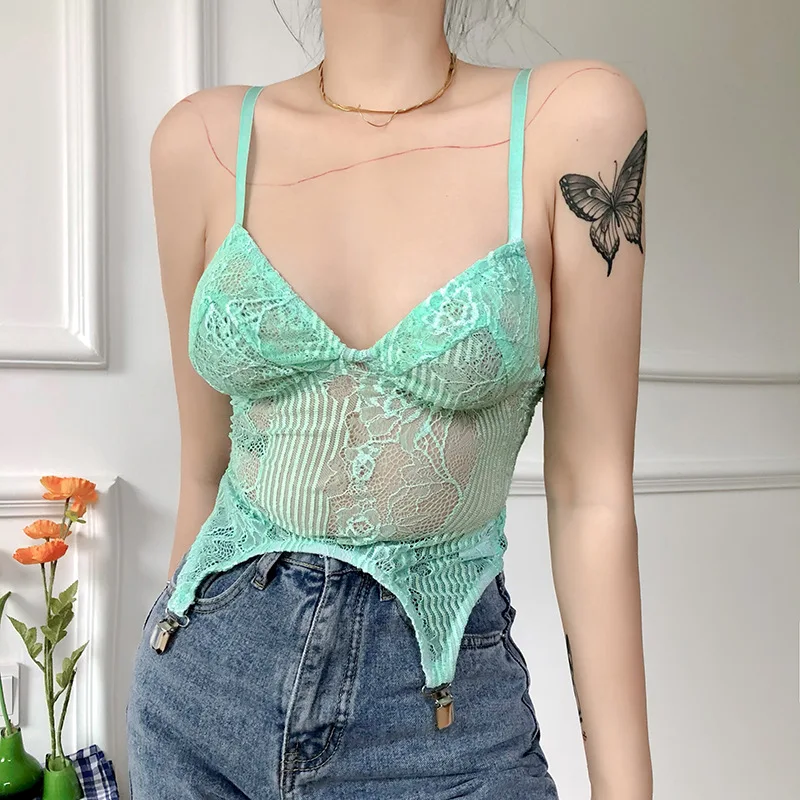 Sexy Lace Embroidery Tank Top Women Fashion Mesh See Through Sleeveless Slim Solid Color Cropped Top
Sexy Lace Embroidery Tank Top Women Fashion Mesh See Through Sleeveless Slim Solid Color Cropped Top