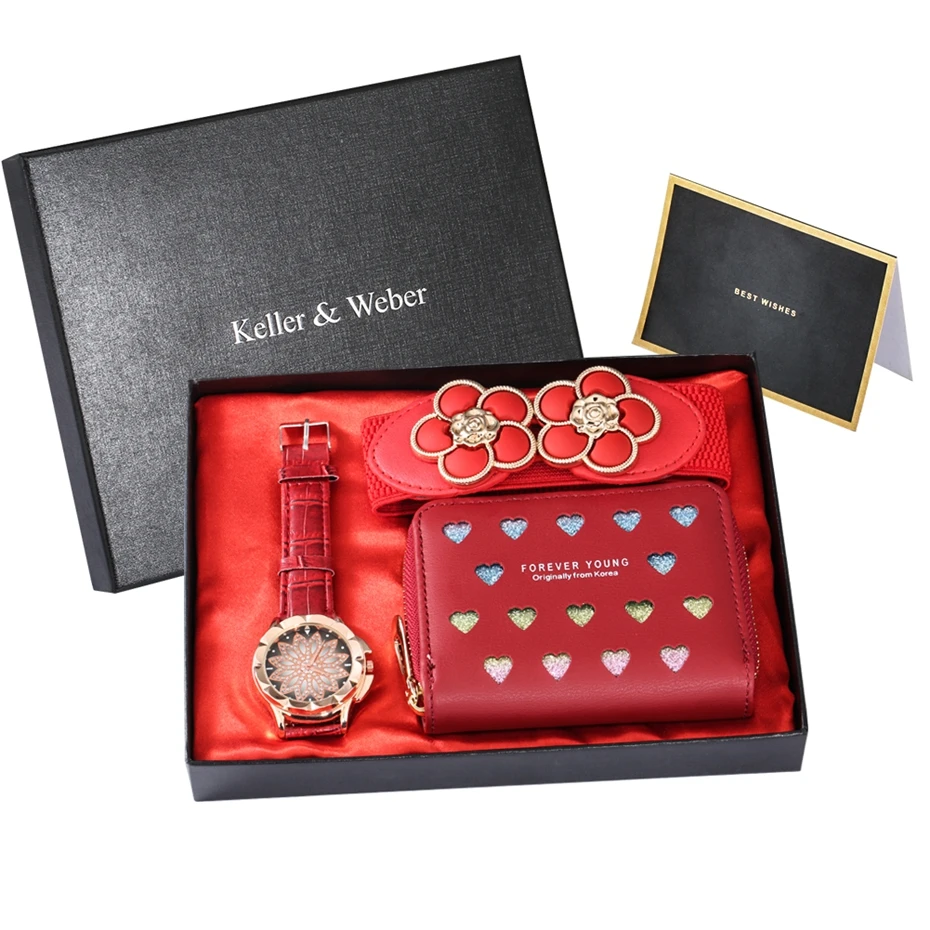 Top Luxury Women Watches Flowers Belt Zip Wallet Superior Set Stylish Dress Watch Casual Leather Quartz Clock Gift Set for Women
Top Luxury Women Watches Flowers Belt Zip Wallet Superior Set Stylish Dress Watch Casual Leather Quartz Clock Gift Set for Women