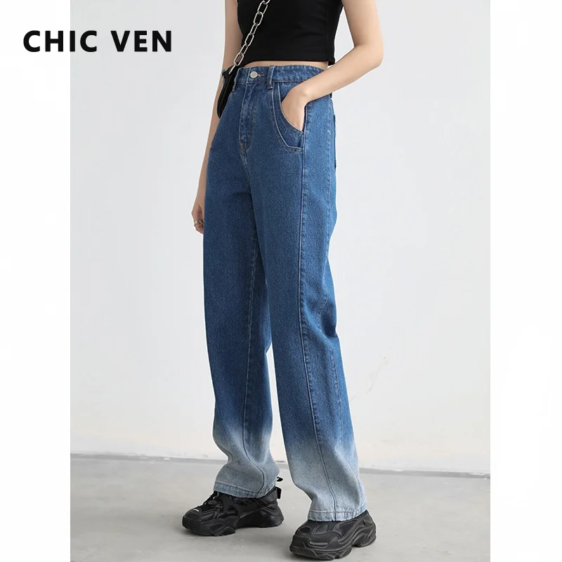 CHIC VEN High Waist Jeans Woman Pants Double Pocket Gradient Tie Dyed Blue Wide Leg Jeans for Women Cowboy Denim Pants
CHIC VEN High Waist Jeans Woman Pants Double Pocket Gradient Tie Dyed Blue Wide Leg Jeans for Women Cowboy Denim Pants